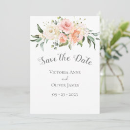 Blush Waterverf Romantic Floral Wedding Save The Date