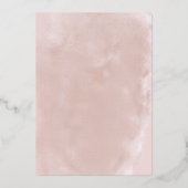 Blush Waterverf Roze gouden bruiloft Folie Uitnodiging (Achterkant)