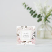 Blush  Waterverf Rozen op wit Vierkante Visitekaartje (Staand voorkant)