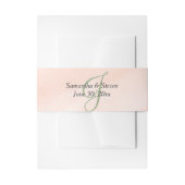 Blush Waterverf Sage Green Monogram Uitnodigingen Wikkel (Voorkant Voorbeeld)
