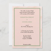 Blush Waterverf Sage Green Wedding Invitation Kaart (Voorkant)