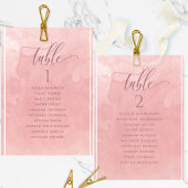 Blush Waterverf Seating Plan Kaart met gastnamen