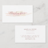 Blush Waterverf Signature Script Visitekaartje (Voorkant / Achterkant)