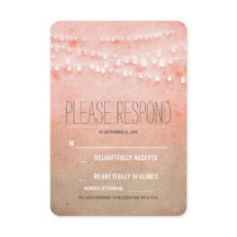 Blush waterverf slinger van lichtjes bruiloft RSVP