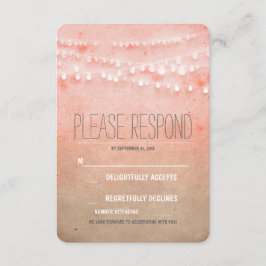 Blush waterverf slinger van lichtjes bruiloft RSVP Kaartje