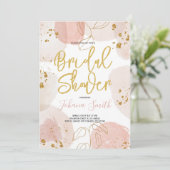 Blush Waterverf splash & Gold Dust Vrijgezellenfee Kaart (Staand voorkant)