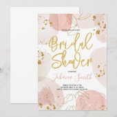 Blush Waterverf splash & Gold Dust Vrijgezellenfee Kaart (Voorkant / Achterkant)