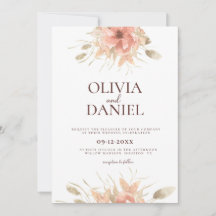 Blush Waterverf Stoffig Roos Floral Wedding