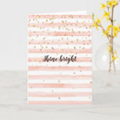 Blush Waterverf Strepen Gouden Sterren Kaart (Gele Bloem)