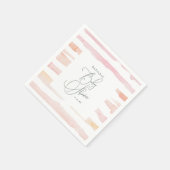 Blush waterverf stripe Baby shower Servet (Hoek)