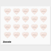 Blush Waterverf Stripes Gold Glitter Hearts   Hart Sticker (Vel)