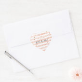 Blush Waterverf Stripes Gold Glitter Hearts   Hart Sticker (Envelop)