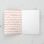 Blush Waterverf Stripes Gold Glitter Hearts Kaart (Binnen)