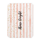 Blush Waterverf Stripes Gouden Sterren Shine Magneet (Verticaal)