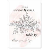 Blush Waterverf Tent Stijl met Hand-Drawn Bloemen Kaart (Voorkant)