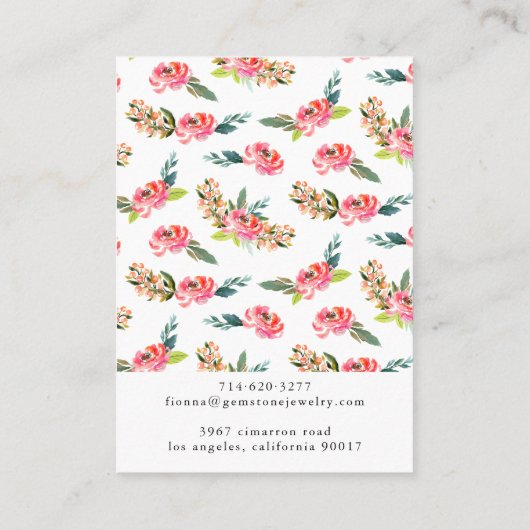 Blush Waterverf Verdien DisplayCard Visitekaartje (Achterkant)