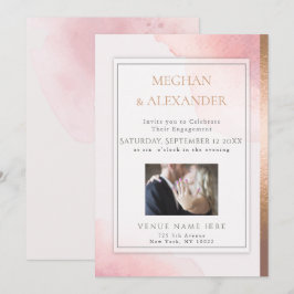 Blush Waterverf Verloving  Foto Lijst Kaart