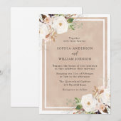 Blush Waterverf White Flowers Weddenschap Kaart (Voorkant / Achterkant)