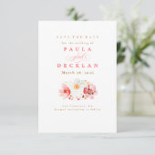 Blush Waterverf Wildflower Boho Bewaar de datum Save The Date (Staand voorkant)