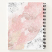 Blush Waterverf | Witte marmer en Faux Gold Notitieboek (Achterkant)
