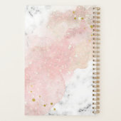 Blush Waterverf | Witte marmer en Faux Gold Planner (Achterkant)