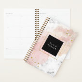 Blush Waterverf | Witte marmer en Faux Gold Planner (Display)