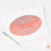 Blush Waterverven Elegant Modern Wedding Ovale Sticker (Envelop)