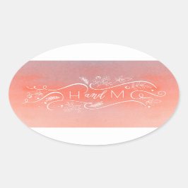 Blush Waterverven Elegant Modern Wedding Ovale Sticker