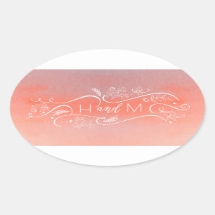 Blush Waterverven Elegant Modern Wedding Ovale Sticker