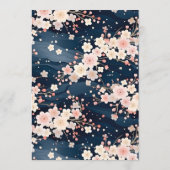 Blush Waves Sakura Bloesem Moderne Trouwdag Menu (Achterkant)
