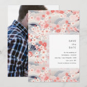 Blush Waves Sakura Bloesem Moderne Trouwdag Save The Date (Voorkant / Achterkant)