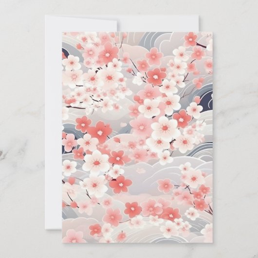 Blush Waves Sakura Blossom Modern Wedding Save The Date (Achterkant)