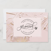 Blush We Got Married Trouw / Echtskorting Aankondi Kaart (Achterkant)