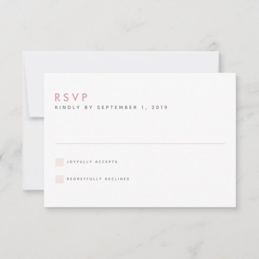 Blush Weddenschap RSVP-kaart RSVP Kaartje (Voorkant)