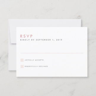 Blush Weddenschap RSVP-kaart RSVP Kaartje