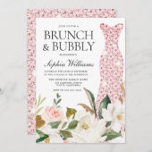 Blush Weddenschap Vrijgezellenfeest Brunch & Bubbl Kaart (Voorkant / Achterkant)
