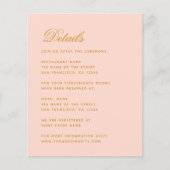 Blush Wedding Details Budget Roze Behuizing Kaart (Voorkant)