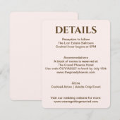Blush Wedding Details Card | Soft Glam by JLI Kaart (Voorkant / Achterkant)