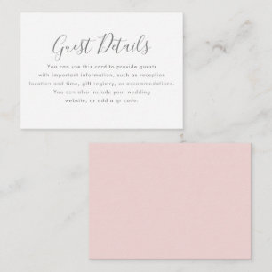  Blush Wedding Gast Detail Informatie Informatiekaartje