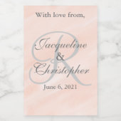 Blush Wedding Monogram Dank u Mason Labels Voedselcontainer Etiket (Enkel label)