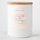 Blush Wedding Monogram Dank u Mason Labels Voedselcontainer Etiket (Voorkant)