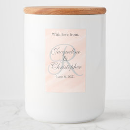 Blush Wedding Monogram Dank u Mason Labels Voedselcontainer Etiket