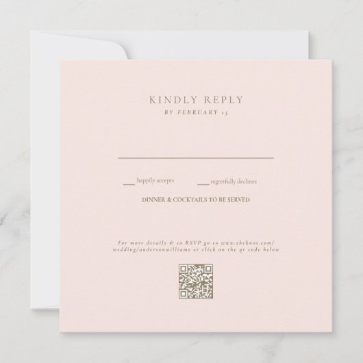Blush Wedding QR Code RSVP (Voorkant)