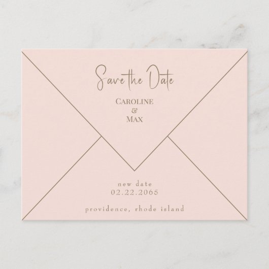 Blush Wedding Save the Date Briefkaart (Voorkant)
