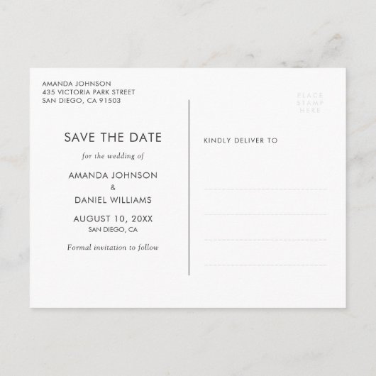 Blush Wedding Save the Date Photo Briefkaarten (Achterkant)