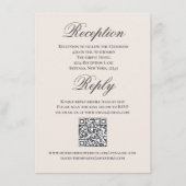 Blush Wedding Script RSVP Reception  Informatiekaartje (Voorkant)