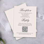 Blush Wedding Script RSVP Reception  Informatiekaartje