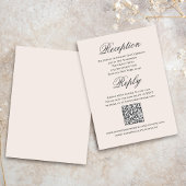 Blush Wedding Script RSVP Reception  Informatiekaartje