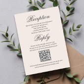 Blush Wedding Script RSVP Reception  Informatiekaartje