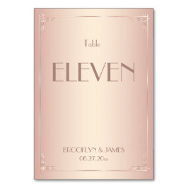 Blush Wedding Table Numbers Kaart